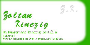 zoltan kinczig business card